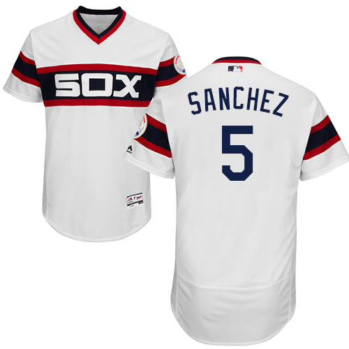 White Sox #5 Yolmer Sanchez White Flexbase Authentic Collection Alternate Home Stitched MLB Jersey White Sox #5 Yolmer Sanchez White Flexbase Authentic Collection Alternate Home Stitched MLB Jersey