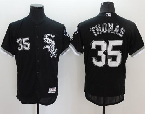 White Sox #35 Frank Thomas Black Flexbase Authentic Collection Stitched MLB Jersey White Sox #35 Frank Thomas Black Flexbase Authentic Collection Stitched MLB Jersey