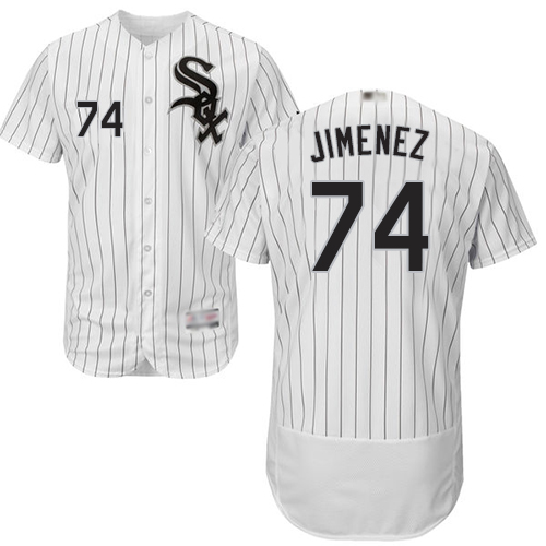 White Sox #74 Eloy Jimenez White(Black Strip) Flexbase Authentic Collection Stitched MLB Jerseys