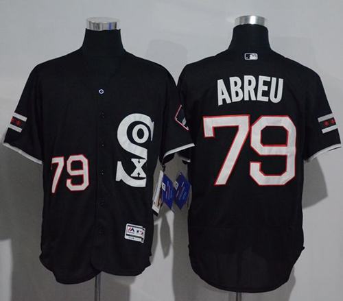 White Sox #79 Jose Abreu Black New Flexbase Authentic Collection Stitched MLB Jersey White Sox #79 Jose Abreu Black New Flexbase Authentic Collection Stitched MLB Jersey
