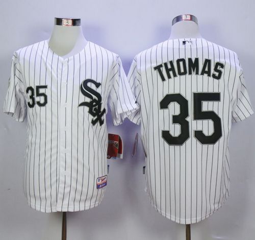 White Sox #35 Frank Thomas White(Black Strip) Cool Base Stitched MLB Jersey White Sox #35 Frank Thomas White(Black Strip) Cool Base Stitched MLB Jersey
