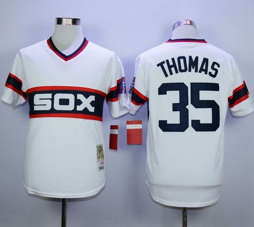 Mitchell And Ness 1983 White Sox #35 Frank Thomas White Throwback Stitched MLB Jersey Mitchell And Ness 1983 White Sox #35 Frank Thomas White Throwback Stitched MLB Jersey