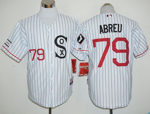 White Sox #79 Jose Abreu White(Black Strip) Cooperstown Stitched MLB Jersey White Sox #79 Jose Abreu White(Black Strip) Cooperstown Stitched MLB Jersey