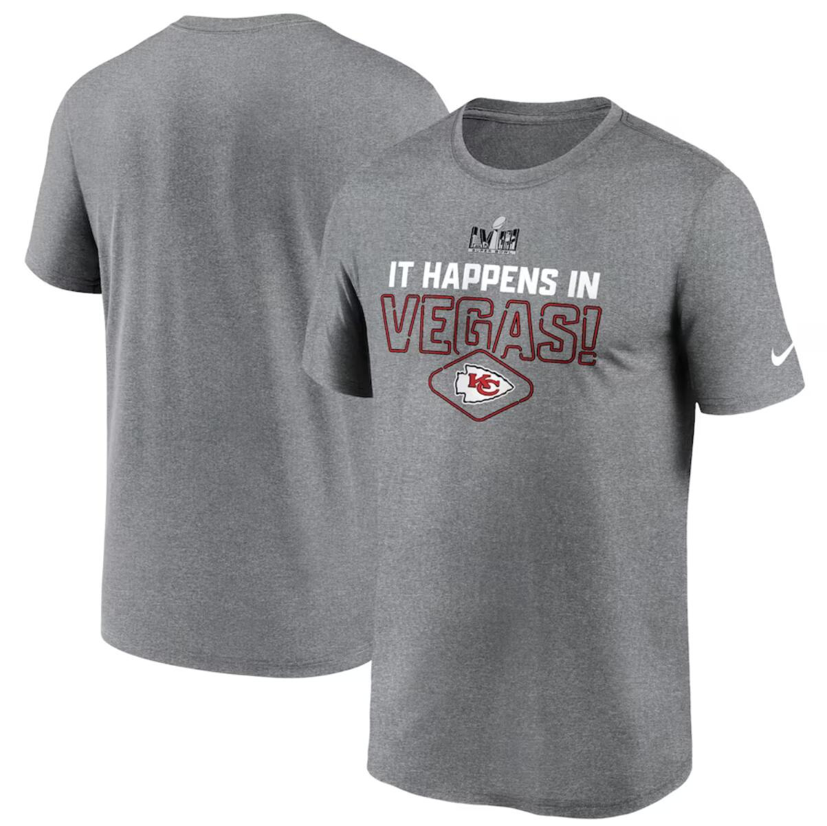 Men's Kansas City Chiefs Heather Gray Super Bowl LVIII Logo Lockup T-Shirt Men's Kansas City Chiefs Heather Gray Super Bowl LVIII Logo Lockup T-Shirt
