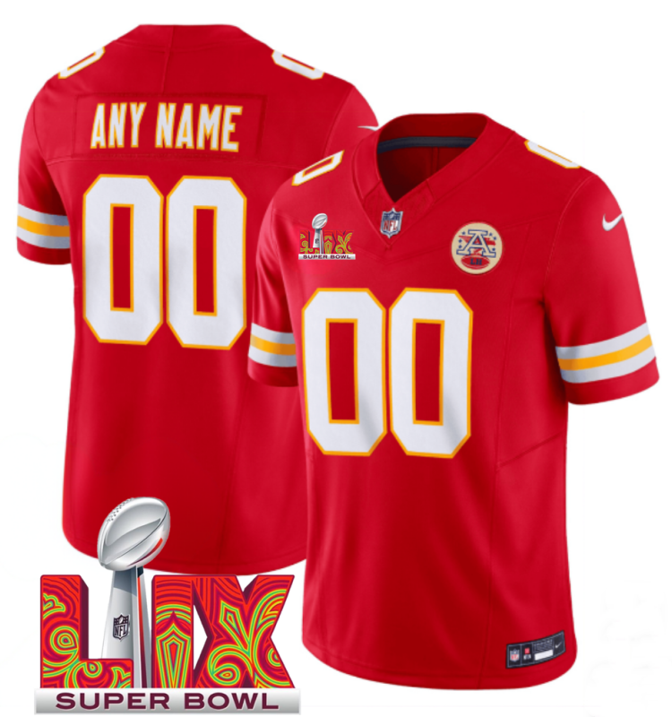 Men's Kansas City Chiefs Active Player Custom Red F.U.S.E. 24/25 Super Bowl LIX Vapor Untouchable Limited Stitched Football Jersey