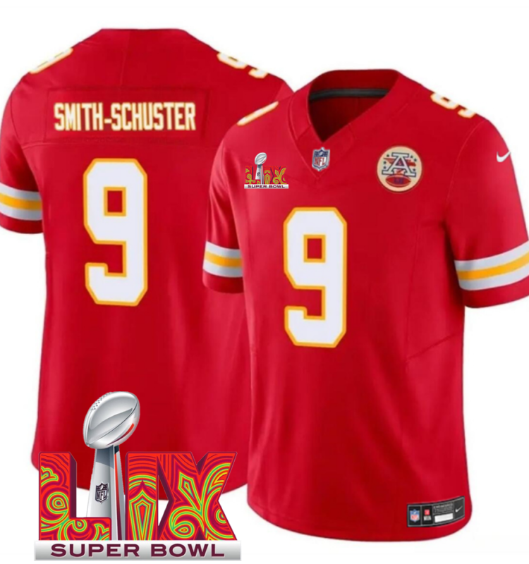 Men's Kansas City Chiefs #9 JuJu Smith-Schuster Red F.U.S.E. 24/25 Super Bowl LIX Vapor Untouchable Limited Stitched Football Jersey