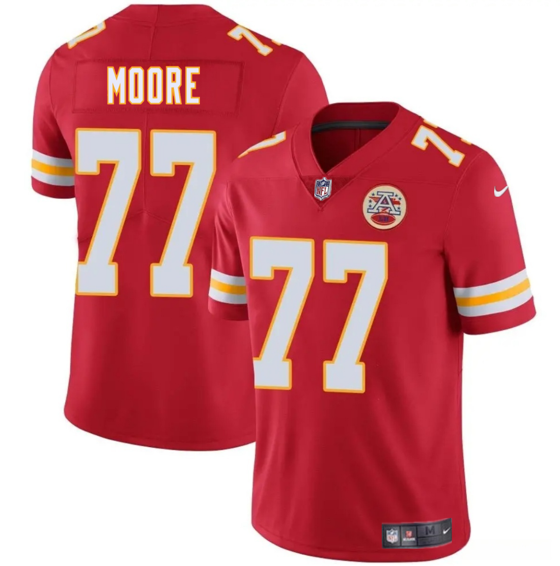 Men’s Kansas City Chiefs #77 Jaylon Moore Red 2025 Vapor Untouchable Limited Stitched Football Jersey