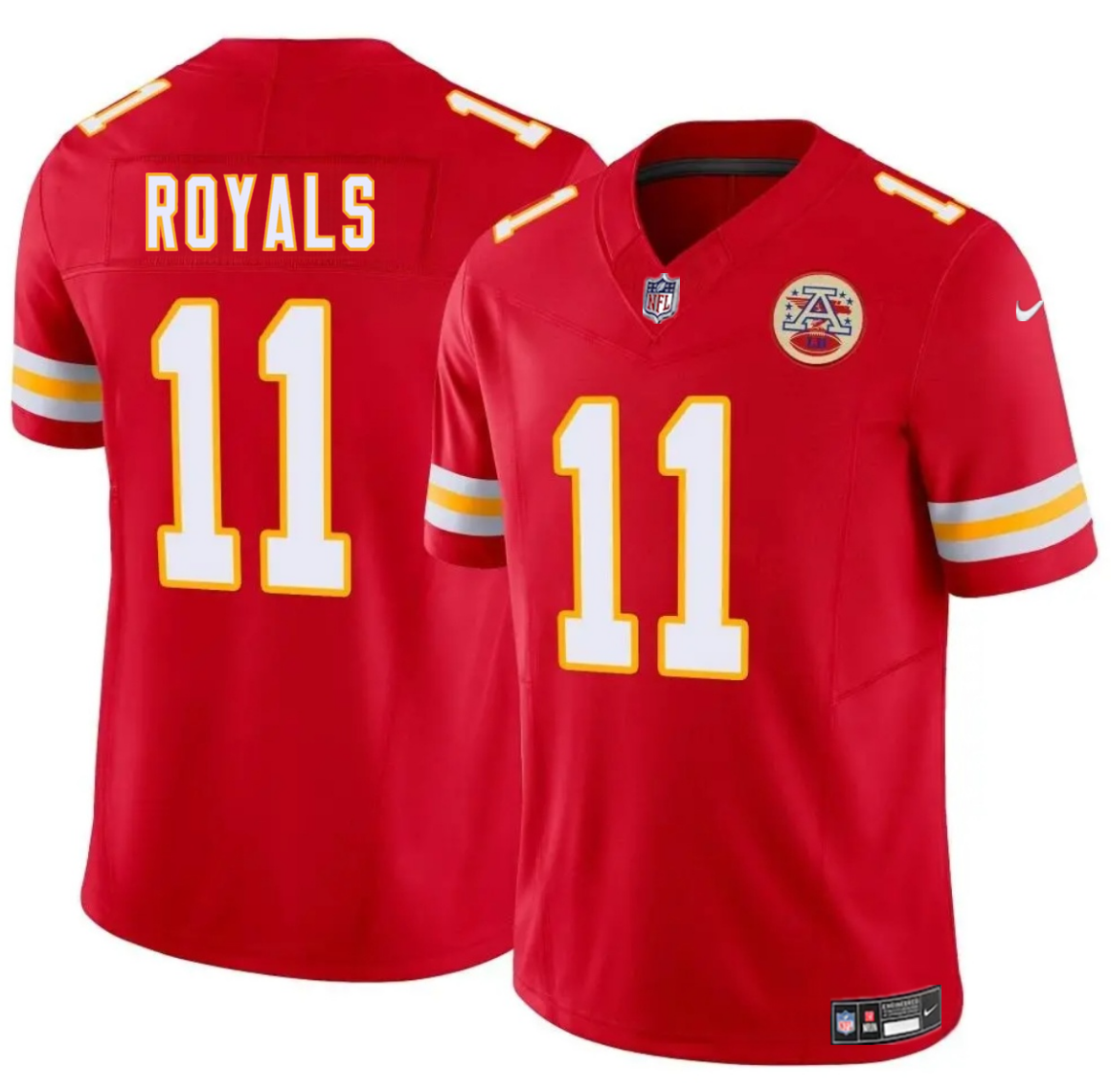 Men’s Kansas City Chiefs #11 Jalen Royals Red 2025 Draft F.U.S.E. Vapor Untouchable Limited Stitched Football Jerseyy