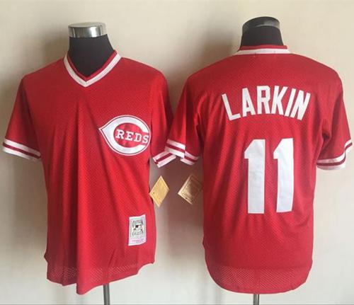 Mitchell And Ness Reds #11 Barry Larkin Red Throwback Stitched MLB Jersey Mitchell And Ness Reds #11 Barry Larkin Red Throwback Stitched MLB Jersey