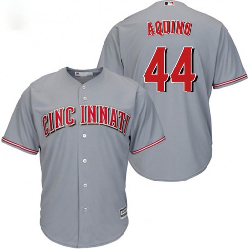 Reds #44 Aristides Aquino Grey New Cool Base Stitched MLB Jersey Reds #44 Aristides Aquino Grey New Cool Base Stitched MLB Jersey