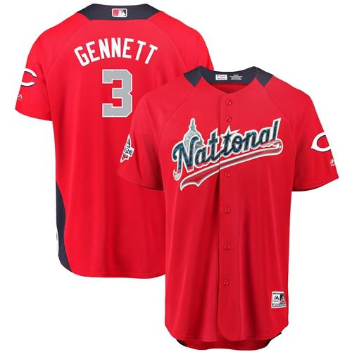Reds #3 Scooter Gennett Red 2018 All-Star National League Stitched MLB Jersey Reds #3 Scooter Gennett Red 2018 All-Star National League Stitched MLB Jersey