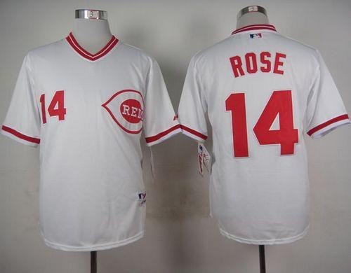 Reds #14 Pete Rose White 1990 Turn Back The Clock Stitched MLB Jersey Reds #14 Pete Rose White 1990 Turn Back The Clock Stitched MLB Jersey