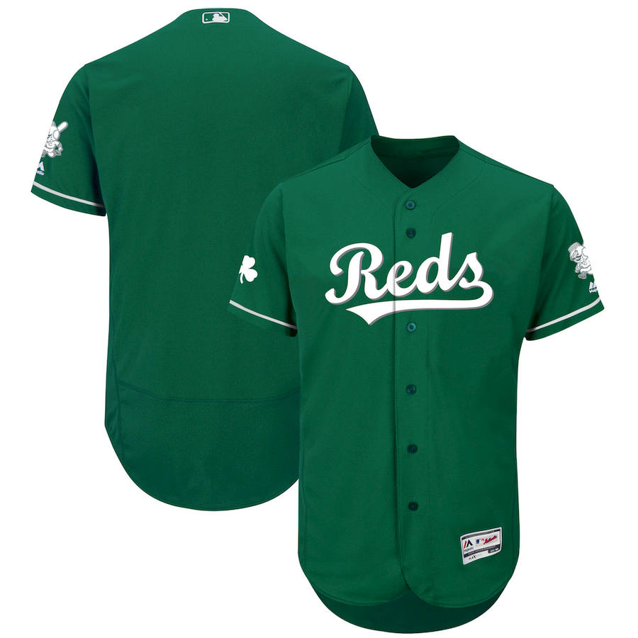 Cincinnati Reds Majestic St. Patrick's Day Flex Base Authentic Collection Celtic Team Jersey Green Cincinnati Reds Majestic St. Patrick's Day Flex Base Authentic Collection Celtic Team Jersey Green