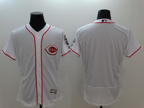 Reds Blank White Flexbase Authentic Collection Stitched MLB Jersey Reds Blank White Flexbase Authentic Collection Stitched MLB Jersey