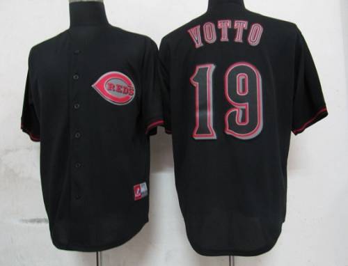 Reds #19 Joey Votto Black Fashion Stitched MLB Jersey Reds #19 Joey Votto Black Fashion Stitched MLB Jersey