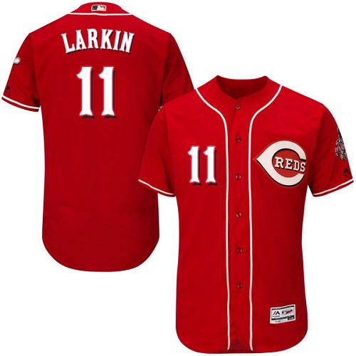 Reds #11 Barry Larkin Red Flexbase Authentic Collection Stitched MLB Jersey Reds #11 Barry Larkin Red Flexbase Authentic Collection Stitched MLB Jersey