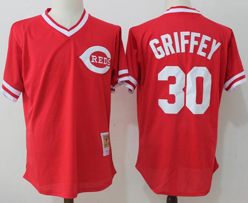 Mitchell And Ness Reds #30 Ken Griffey Red Throwback Stitched MLB Jersey Mitchell And Ness Reds #30 Ken Griffey Red Throwback Stitched MLB Jersey