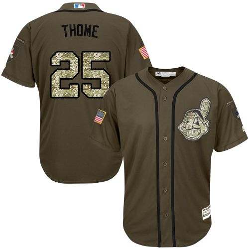 Indians #25 Jim Thome Green Salute to Service Stitched MLB Jersey Indians #25 Jim Thome Green Salute to Service Stitched MLB Jersey