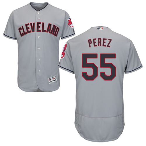 Indians #55 Roberto Perez Grey Flexbase Authentic Collection Stitched MLB Jersey Indians #55 Roberto Perez Grey Flexbase Authentic Collection Stitched MLB Jersey