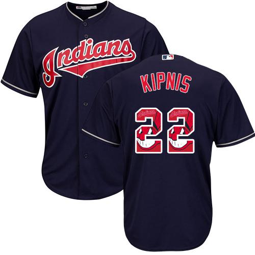 Indians #22 Jason Kipnis Navy Blue Team Logo Fashion Stitched MLB Jersey Indians #22 Jason Kipnis Navy Blue Team Logo Fashion Stitched MLB Jersey