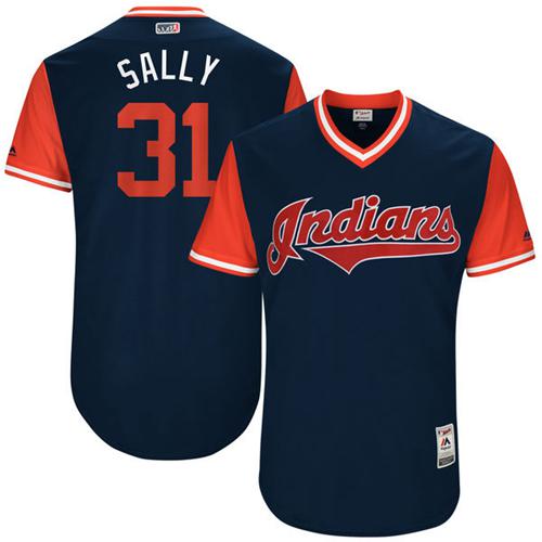 Indians #31 Danny Salazar Navy 