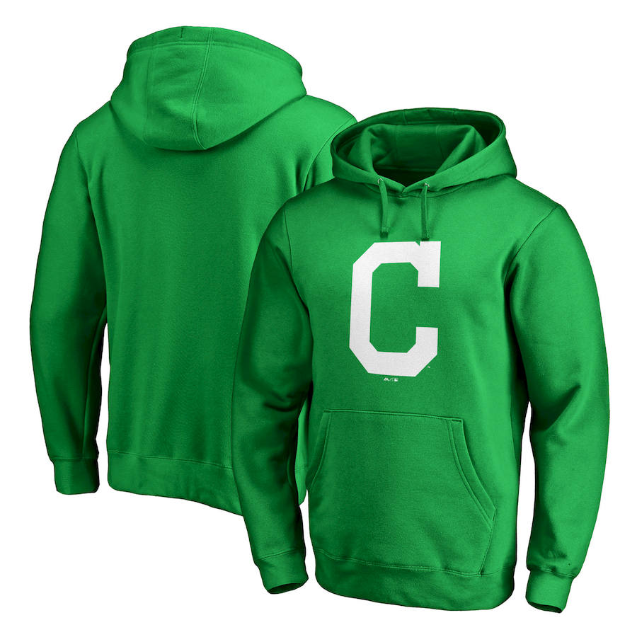 Cleveland Indians Majestic St. Patrick's Day White Logo Pullover Hoodie Kelly Green Cleveland Indians Majestic St. Patrick's Day White Logo Pullover Hoodie Kelly Green