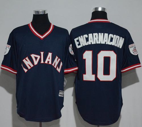 Indians #10 Edwin Encarnacion Navy Blue 1976 Turn Back The Clock Stitched MLB Jersey Indians #10 Edwin Encarnacion Navy Blue 1976 Turn Back The Clock Stitched MLB Jersey