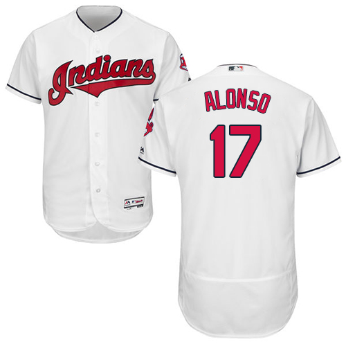 Indians #17 Yonder Alonso White Flexbase Authentic Collection Stitched MLB Jersey Indians #17 Yonder Alonso White Flexbase Authentic Collection Stitched MLB Jersey