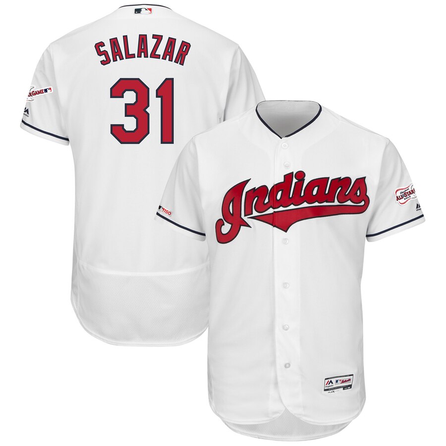 Cleveland Indians #31 Danny Salazar Majestic Home 2019 All-Star Game Patch Flex Base Player Jersey White Cleveland Indians #31 Danny Salazar Majestic Home 2019 All-Star Game Patch Flex Base Player Jersey White