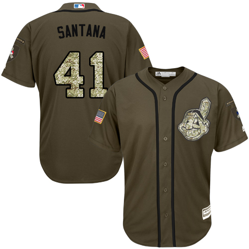 Indians #41 Carlos Santana Green Salute to Service Stitched MLB Jersey Indians #41 Carlos Santana Green Salute to Service Stitched MLB Jersey