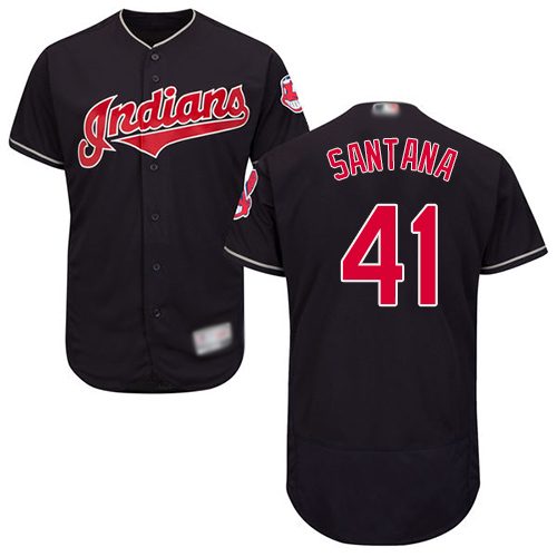 Indians #41 Carlos Santana Navy Blue Flexbase Authentic Collection Stitched MLB Jersey Indians #41 Carlos Santana Navy Blue Flexbase Authentic Collection Stitched MLB Jersey