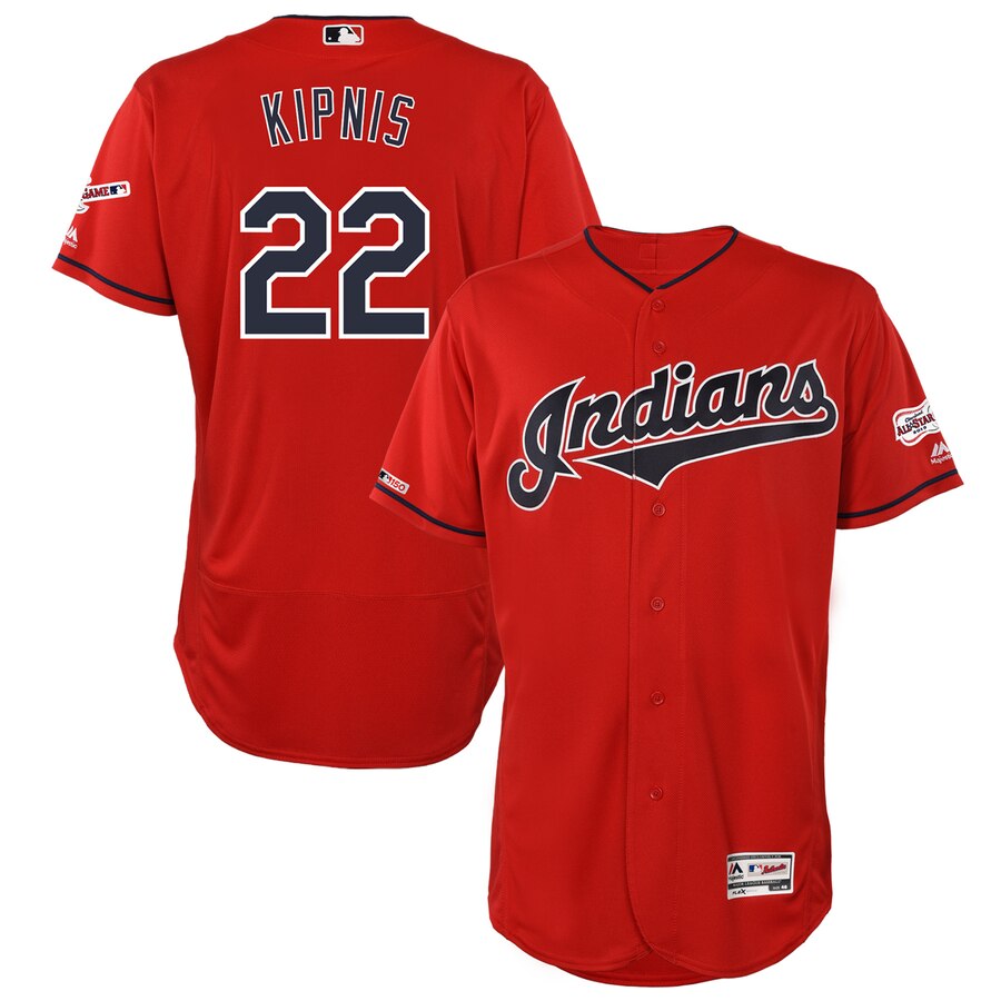 Cleveland Indians #22 Jason Kipnis Majestic Alternate 2019 All-Star Game Patch Flex Base Player Jersey Scarlet