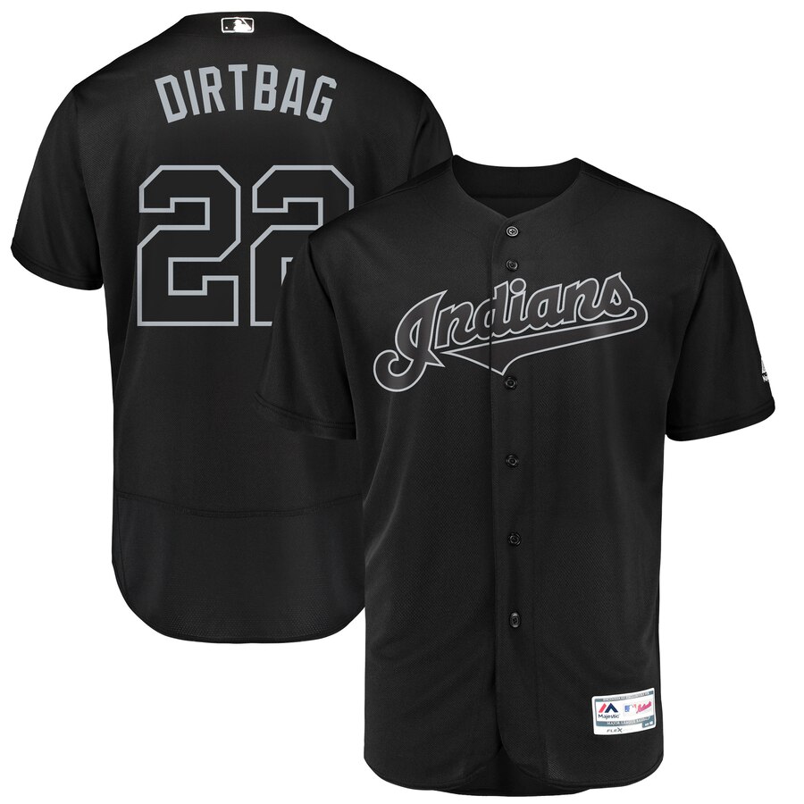 Cleveland Indians #22 Jason Kipnis Dirtbag Majestic 2019 Players' Weekend Flex Base Authentic Player Jersey Black