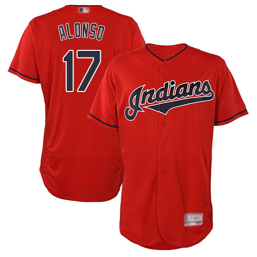 Indians #17 Yonder Alonso Red Flexbase Authentic Collection Stitched MLB Jersey Indians #17 Yonder Alonso Red Flexbase Authentic Collection Stitched MLB Jersey