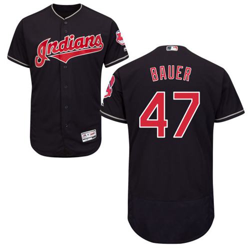 Indians #47 Trevor Bauer Navy Blue Flexbase Authentic Collection Stitched MLB Jersey Indians #47 Trevor Bauer Navy Blue Flexbase Authentic Collection Stitched MLB Jersey