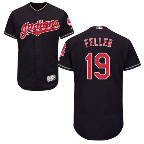 Indians #19 Bob Feller Navy Blue Flexbase Authentic Collection Stitched MLB Jersey Indians #19 Bob Feller Navy Blue Flexbase Authentic Collection Stitched MLB Jersey