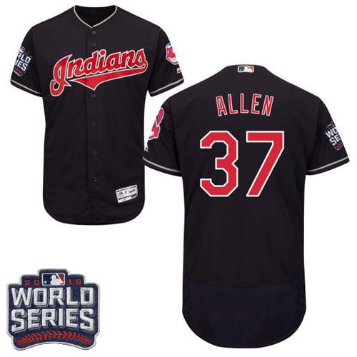 Indians #37 Cody Allen Navy Blue Flexbase Authentic Collection 2016 World Series Bound Stitched MLB Jersey Indians #37 Cody Allen Navy Blue Flexbase Authentic Collection 2016 World Series Bound Stitched MLB Jersey