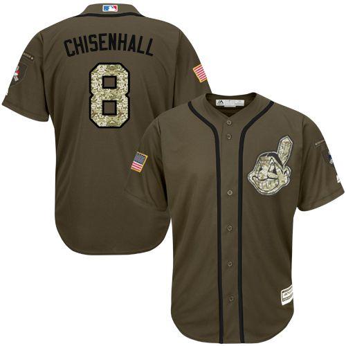 Indians #8 Lonnie Chisenhall Green Salute to Service Stitched MLB Jersey Indians #8 Lonnie Chisenhall Green Salute to Service Stitched MLB Jersey