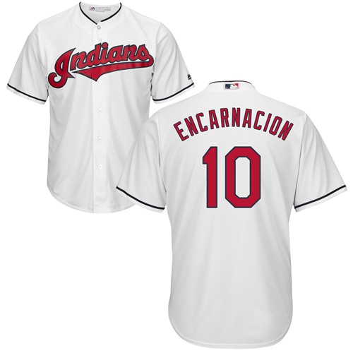 Indians #10 Edwin Encarnacion White New Cool Base Stitched MLB Jersey Indians #10 Edwin Encarnacion White New Cool Base Stitched MLB Jersey