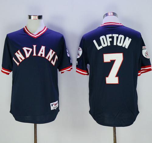 Indians #7 Kenny Lofton Navy Blue 1976 Turn Back The Clock Stitched MLB Jersey Indians #7 Kenny Lofton Navy Blue 1976 Turn Back The Clock Stitched MLB Jersey