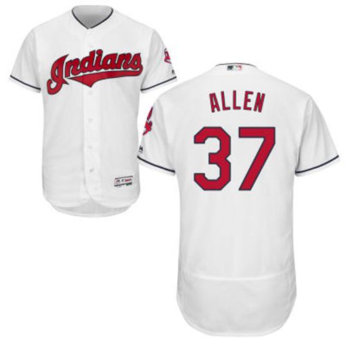 Indians #37 Cody Allen White Flexbase Authentic Collection Stitched MLB Jersey Indians #37 Cody Allen White Flexbase Authentic Collection Stitched MLB Jersey