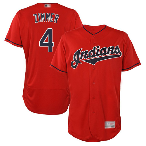Indians #4 Bradley Zimmer Red Flexbase Authentic Collection Stitched MLB Jersey Indians #4 Bradley Zimmer Red Flexbase Authentic Collection Stitched MLB Jersey