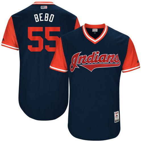 Indians #55 Roberto Perez Navy 