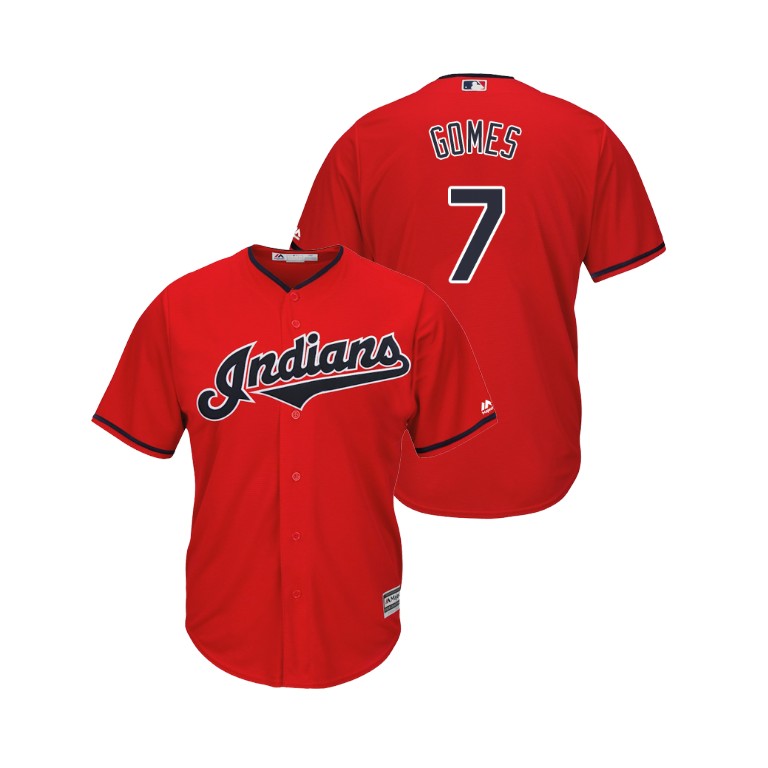 Indians #7 Yan Gomes Scarlet Alternate 2019 Cool Base Stitched MLB Jersey Indians #7 Yan Gomes Scarlet Alternate 2019 Cool Base Stitched MLB Jersey