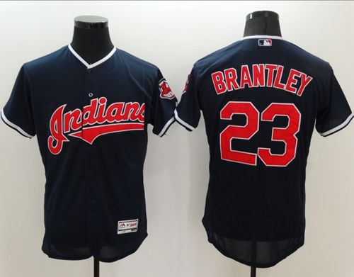 Indians #23 Michael Brantley Navy Blue Flexbase Authentic Collection Stitched MLB Jersey Indians #23 Michael Brantley Navy Blue Flexbase Authentic Collection Stitched MLB Jersey