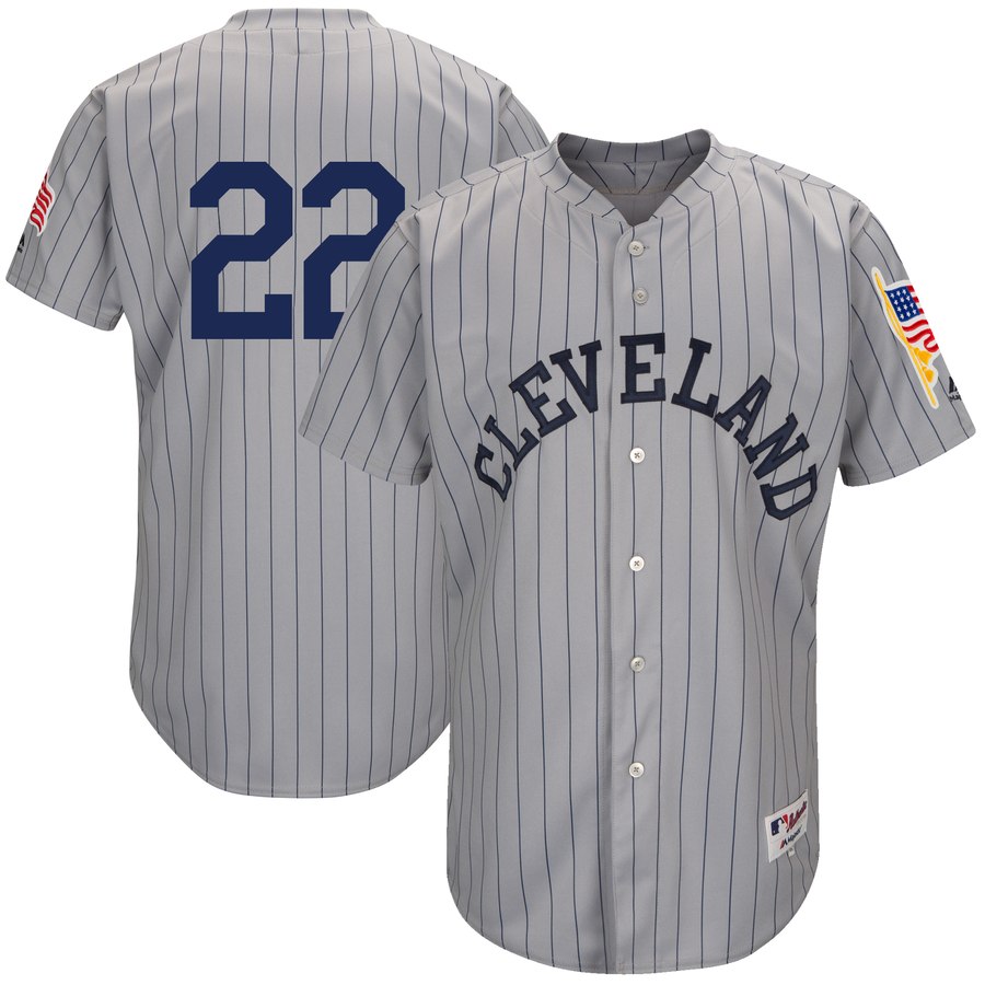 Indians #22 Jason Kipnis Gray 1917 Turn Back the Clock Authentic Stitched MLB Jersey Indians #22 Jason Kipnis Gray 1917 Turn Back the Clock Authentic Stitched MLB Jersey