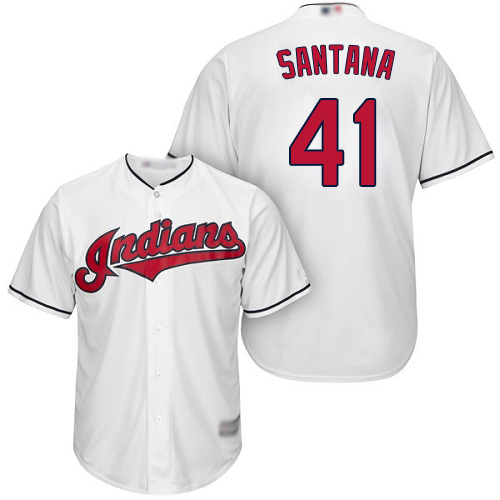 Indians #41 Carlos Santana White New Cool Base Stitched MLB Jersey Indians #41 Carlos Santana White New Cool Base Stitched MLB Jersey