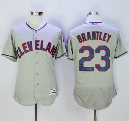 Indians #23 Michael Brantley Grey Flexbase Authentic Collection Stitched MLB Jersey Indians #23 Michael Brantley Grey Flexbase Authentic Collection Stitched MLB Jersey