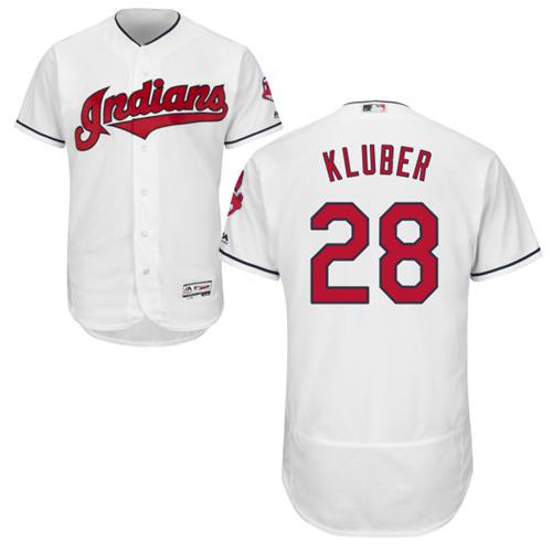 Indians #28 Corey Kluber White Flexbase Authentic Collection Stitched MLB Jersey Indians #28 Corey Kluber White Flexbase Authentic Collection Stitched MLB Jersey