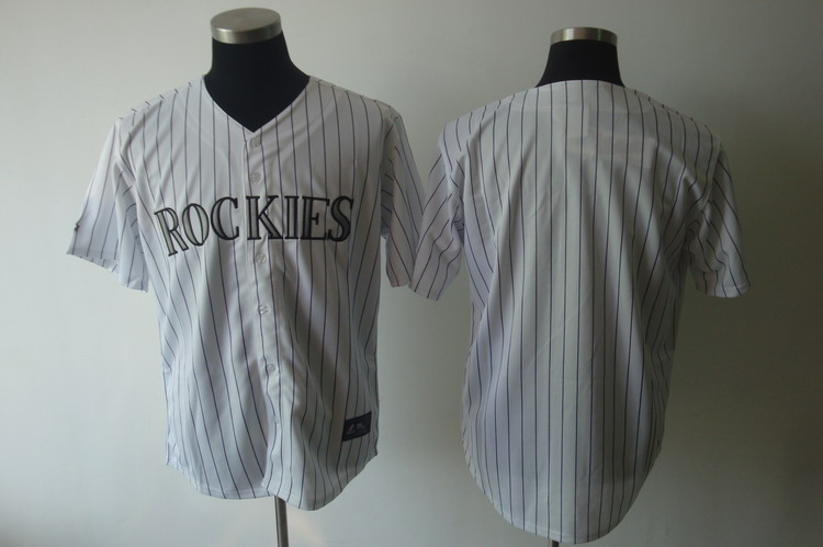 Rockies Blank White Strip Cool Base Stitched MLB Jersey Rockies Blank White Strip Cool Base Stitched MLB Jersey